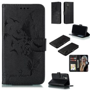 Feather Pattern Litchi Texture Horizontal Flip Leather Case with Wallet & Holder & Card Slots For Huawei P30 Pro(Black) (OEM)