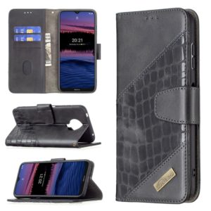 For Nokia G20 / G10 Matching Color Crocodile Texture Horizontal Flip PU Leather Case with Wallet & Holder & Card Slots(Black) (OEM)