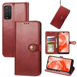 For TCL 205 Solid Color Leather Buckle Phone Case(Red) (OEM)
