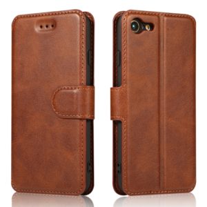 For iPhone 7 / 8 Calf Texture Magnetic Buckle Horizontal Flip Leather Case with Holder & Card Slots & Wallet & Photo Frame(Brown) (OEM)