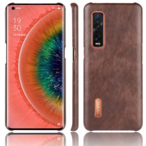 For Oppo Find X2 Pro Shockproof Litchi Texture PC + PU Case(Brown) (OEM)