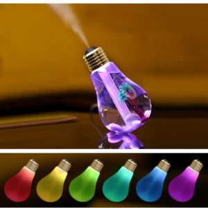 400ML Colorful Light Portable Bulb Shape Aromatherapy Air Purifier Humidifier for Home / Office / Car(Gold) (OEM)