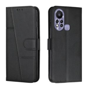 For Infinix Hot 11S with Fingerprint Hole Stitching Calf Texture Buckle Leather Phone Case(Black) (OEM)