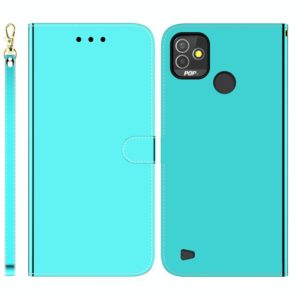For Tecno Pop 5P Imitated Mirror Surface Horizontal Flip Leather Phone Case(Mint Green) (OEM)