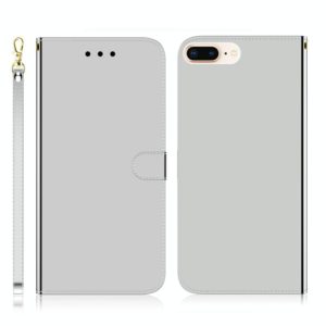 For iPhone 7 Plus / 8 Plus Imitated Mirror Surface Horizontal Flip Leather Case with Holder & Card Slots & Wallet & Lanyard(Silver) (OEM)