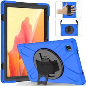 For Samsung Galaxy Tab A7 10.4 2020 T500 / T505 Shockproof Colorful Silicone + PC Protective Case with Holder & Shoulder Strap & Hand Strap & Screen Protector(Blue) (OEM)