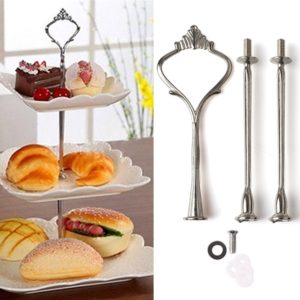 1 Set Sweets Candy Cupcake Tray Wedding Party Cake Display Stand Zinc Alloy Golden Tone cake stand(Silver) (OEM)