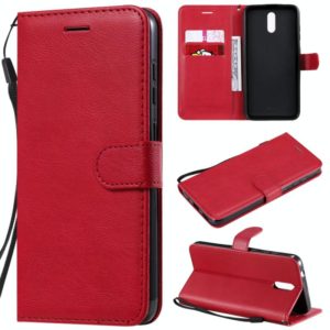 For Nokia 2.3 Solid Color Horizontal Flip Protective Leather Case with Holder & Card Slots & Wallet & Photo Frame & Lanyard(Red) (OEM)