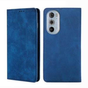 For Motorola Moto Edge+ 2022/Edge 30 Pro Skin Feel Magnetic Horizontal Flip Leather Phone Case(Blue) (OEM)