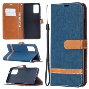 For Samsung Galaxy Note20 Color Matching Denim Texture Horizontal Flip Leather Case with Holder & Card Slots & Wallet & Lanyard(Dark Blue) (OEM)