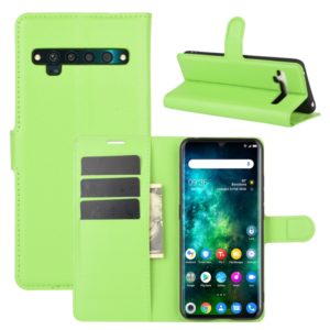 For TCL 10 Pro Litchi Texture Horizontal Flip Protective Case with Holder & Card Slots & Wallet(Green) (OEM)