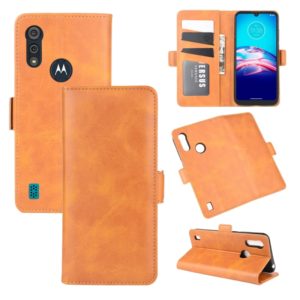 For Motorola Moto E6s (2020) Dual-side Magnetic Buckle Horizontal Flip Leather Case with Holder & Card Slots & Wallet(Yellow) (OEM)
