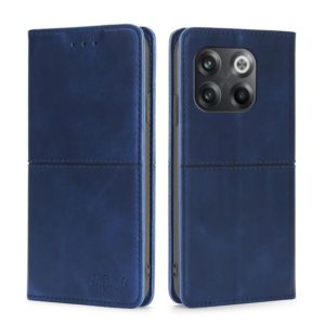 For OnePlus 10T Cow Texture Magnetic Leather Phone Case(Blue) (OEM)