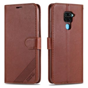 For Xiaomi Redmi 10X 4G / Note 9 AZNS Sheepskin Texture Horizontal Flip Leather Case with Holder & Card Slots & Wallet(Brown) (AZNS) (OEM)