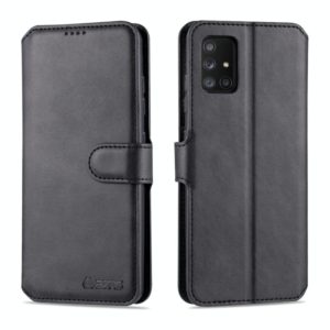 For Samsung Galaxy A71 AZNS Calf Texture Horizontal Flip Leather Case, with Holder & Card Slots & Wallet & Photo Frame(Black) (AZNS) (OEM)