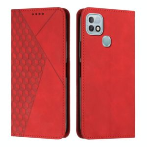 For Infinix Hot 10i Diamond Splicing Skin Feel Magnetic Leather Phone Case(Red) (OEM)