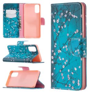 For OPPO Reno4 5G Colored Drawing Pattern Horizontal Flip Leather Case with Holder & Card Slots & Wallet(Plum Blossom) (OEM)