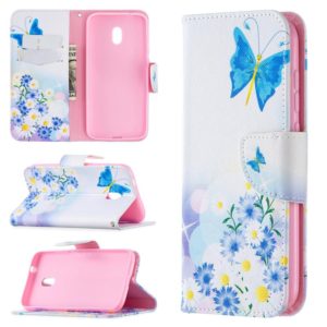 For Nokia C1 Plus Colored Drawing Pattern Horizontal Flip Leather Case with Holder & Card Slots & Wallet(Pansy) (OEM)