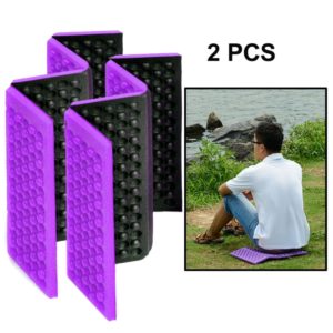 2 PCS Portable Folding Cellular Massage Cushion Outdoors Damp Proof Picnic Seat Mats EVA Pad(Purple) (OEM)