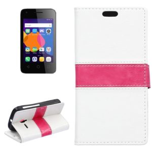 Crazy Horse Texture Horizontal Flip Color Matching Leather Case with Card Slots & Wallet & Holder for Alcatel OneTouch Pixi 3 / OT4009D(White) (OEM)