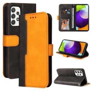 For Samsung Galaxy A52 5G / 4G Business Stitching-Color Horizontal Flip PU Leather Case with Holder & Card Slots & Photo Frame(Orange) (OEM)