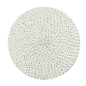 2 PCS PP Round Oval Woven Placemat, Size:Diameter 18cm(White) (OEM)
