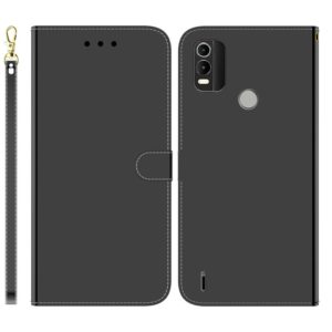 For Nokia C21 Plus Imitated Mirror Surface Horizontal Flip Leather Phone Case(Black) (OEM)