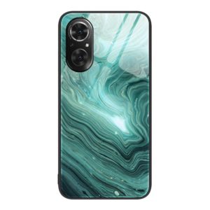 For Honor 50 SE Marble Pattern Glass Protective Phone Case(Water Waves) (OEM)