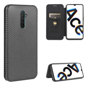 For OPPO Rnoe Ace Carbon Fiber Texture Horizontal Flip TPU + PC + PU Leather Case with Card Slot(Black) (OEM)