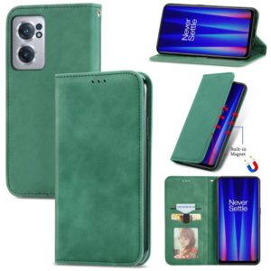 For OnePlus Nord CE 2 5G Retro Skin Feel Magnetic Leather Phone Case(Green) (OEM)