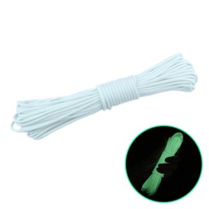 20m 9-Core Nylon+Polyester Full-light Outdoor Camping Tent Rescue Bundled Fluorescent Climbing Rope(White) (OEM)