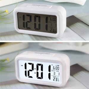 Temperature Type Lazy Snooze Alarm Mute Backlit Electronic Clock(White) (OEM)