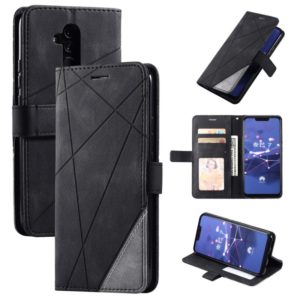 For Huawei Mate 20 Lite Skin Feel Splicing Horizontal Flip Leather Case with Holder & Card Slots & Wallet & Photo Frame(Black) (OEM)