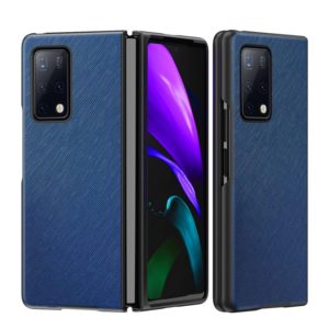 For Huawei Mate X2 Leather Texture + PC Full Coverge Folding Case(Blue Cross Texture) (OEM)