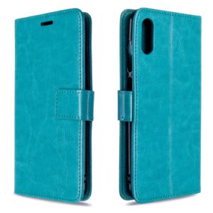 For Huawei Y6 Pro (2019) Crazy Horse Texture Horizontal Flip Leather Case with Holder & Card Slots & Wallet & Photo Frame(blue) (OEM)