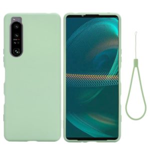 For Sony Xperia 1 IV Pure Color Liquid Silicone Shockproof Phone Case(Green) (OEM)