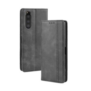 Magnetic Buckle Retro Crazy Horse Texture Horizontal Flip Leather Case for Sony Xperia 2, with Holder & Card Slots & Photo Frame(Black) (OEM)