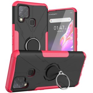 For Infinix Hot 10s Armor Bear Shockproof PC + TPU Protective Case with Ring Holder(Rose Red) (OEM)