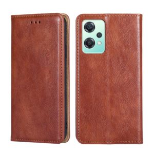 For OnePlus Nord CE 2 Lite 5G Gloss Oil Solid Color Magnetic Leather Phone Case(Brown) (OEM)