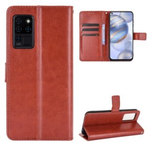 For Oukitel C21 Crazy Horse Texture Horizontal Flip Leather Case with Holder & Card Slots & Lanyard(Brown) (OEM)