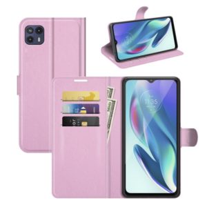 For Motorola Moto G50 5G Litchi Texture Horizontal Flip Protective Case with Holder & Card Slots & Wallet(Pink) (OEM)