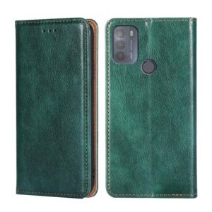 For Motorola Moto G50 Gloss Oil Solid Color Magnetic Leather Phone Case(Green) (OEM)