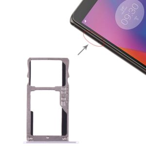 SIM Card Tray + SIM Card Tray / Micro SD Card for Lenovo K6 (Silver) (OEM)