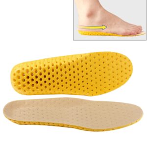 1 Pair Sports Shock Absorption Breathable Soft Thick Sweat Absorbent Insoles for Men / Women, Size: L(41-46 Yards)(Yellow) (OEM)
