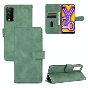 For Vivo Y20 / Y20i (Indian) Solid Color Skin Feel Magnetic Buckle Horizontal Flip Calf Texture PU Leather Case with Holder & Card Slots & Wallet(Green) (OEM)