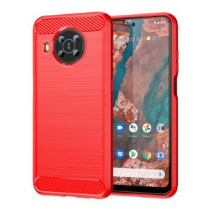 For Nokia X10 / X20 Brushed Texture Carbon Fiber TPU Phone Case(Red) (OEM)