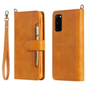 For Galaxy S20 Multifunctional Detachable Magnetic Horizontal Flip Leather Case with Card Slots & Holder & Wallet(Brown) (OEM)