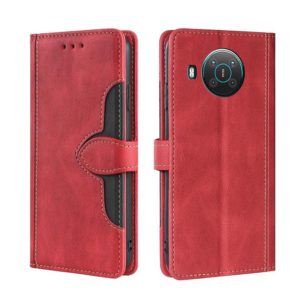 For Nokia X10 / X20 Skin Feel Straw Hat Magnetic Buckle Leather Phone Case(Red) (OEM)