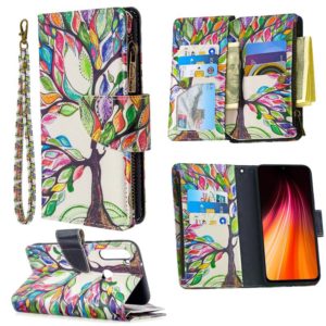 For Xiaomi Redmi Note 8T Colored Drawing Pattern Zipper Horizontal Flip Leather Case with Holder & Card Slots & Wallet(Tree) (OEM)