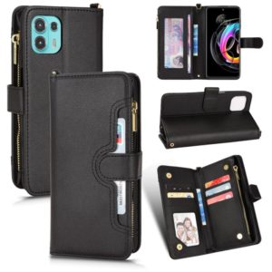 For Motorola Edge 20 Lite / Edge 20 Fusion Litchi Texture Zipper Leather Phone Case(Black) (OEM)